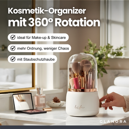 Rotierender Kosmetik-Organizer mit Staubschutz – Ordnung & Übersicht auf einen Dreh
