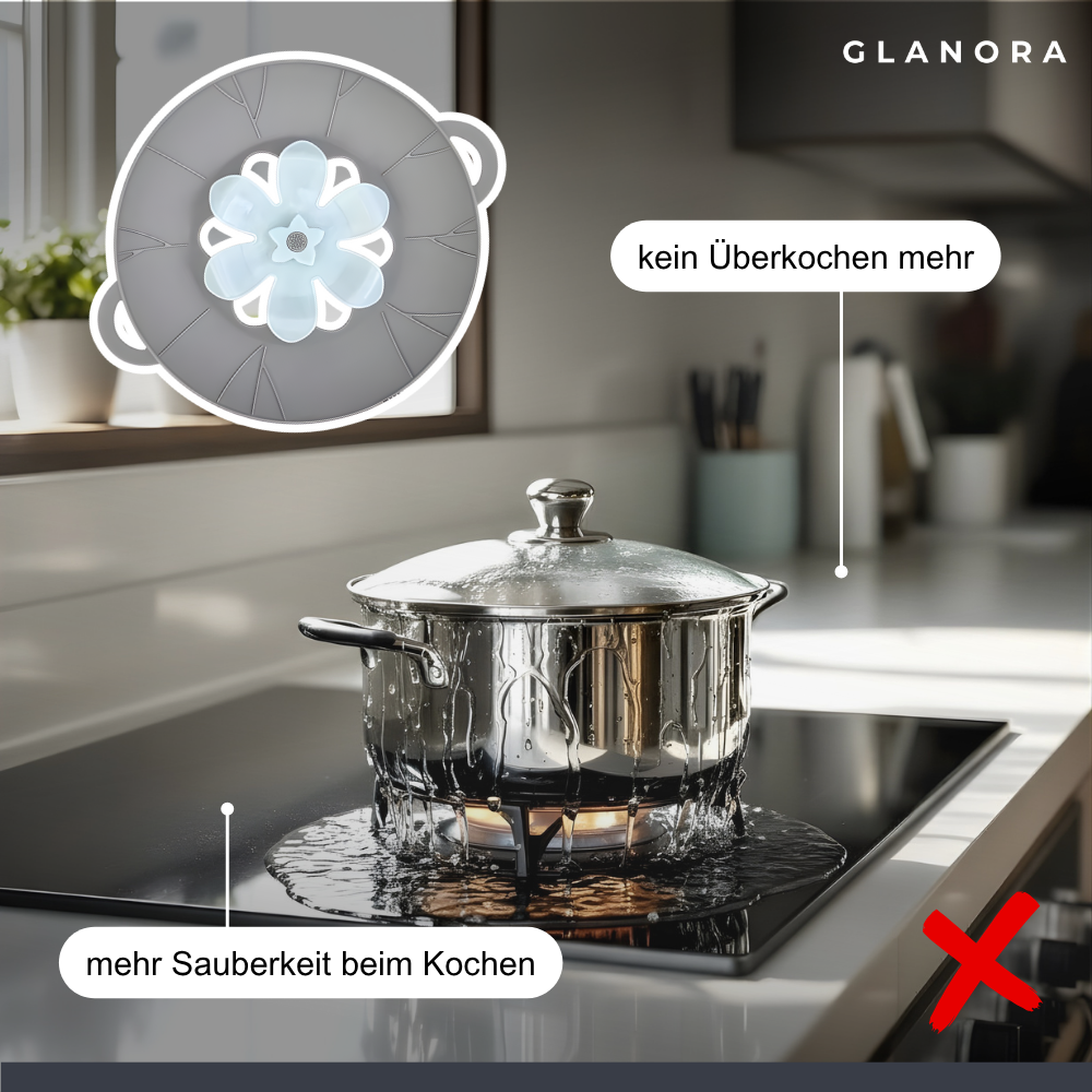 Silikon-Deckel mit Anti-Überkoch-Funktion – Sauber kochen, stressfrei genießen