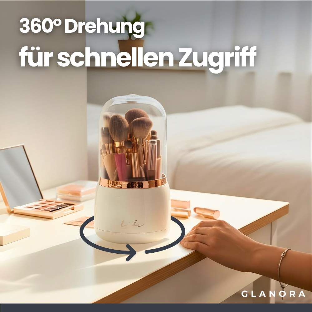 Rotierender Kosmetik-Organizer mit Staubschutz – Ordnung & Übersicht auf einen Dreh