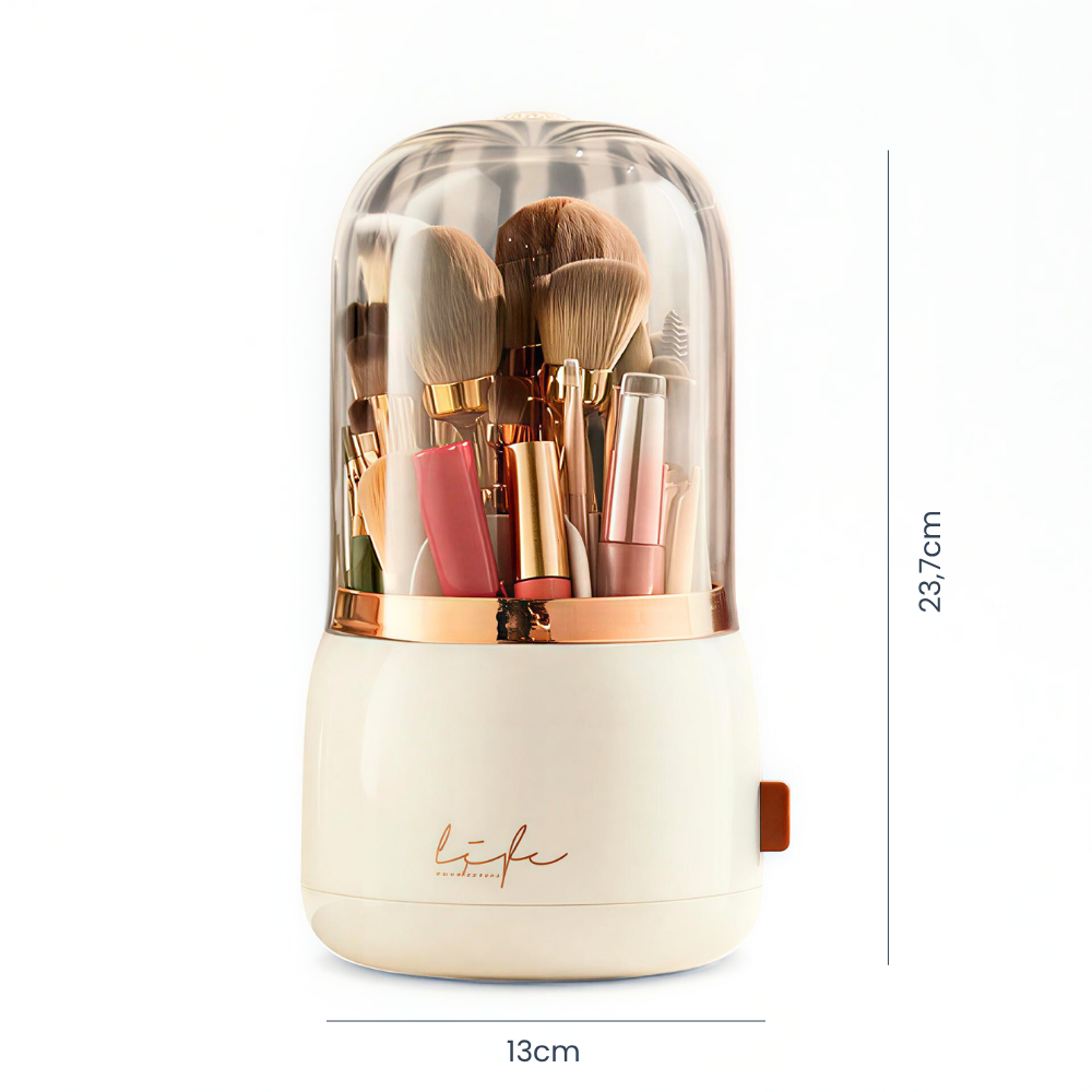 Rotierender Kosmetik-Organizer mit Staubschutz – Ordnung & Übersicht auf einen Dreh