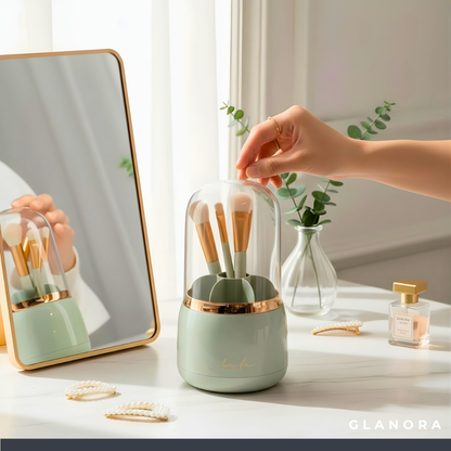 Rotierender Kosmetik-Organizer mit Staubschutz – Ordnung & Übersicht auf einen Dreh